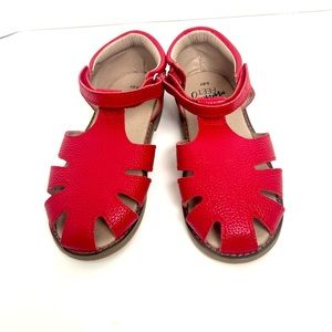 Monkey Feet girls  red Size 5-6 (12) Us Leather Inside And Out